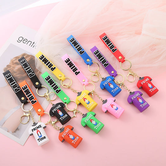 Prime Drink Soft Rubber T-Shirt PVC Keychain Charm