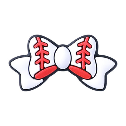 Silicone Focal Beads Sports Bow Shape with Detailed Stitching 5