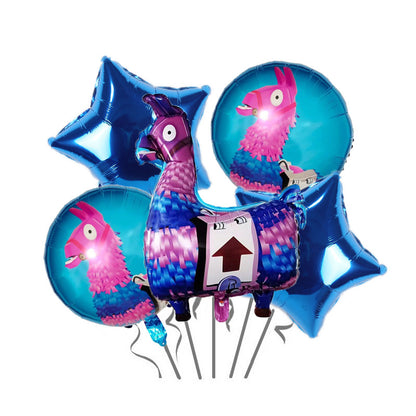 Cartoon Pinata Alpaca Foil Balloon Set Birthday Party Decoration 5pcs
