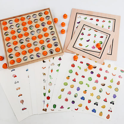 Wooden Memory Chess Montessori Toys Educational Toy 5