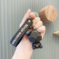 Diamond Bear Silicone Bead Keychain with Printed Strap 6