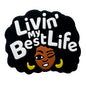 20pcs Silicone Focal Beads Black Girl Winking Face with White Text 5