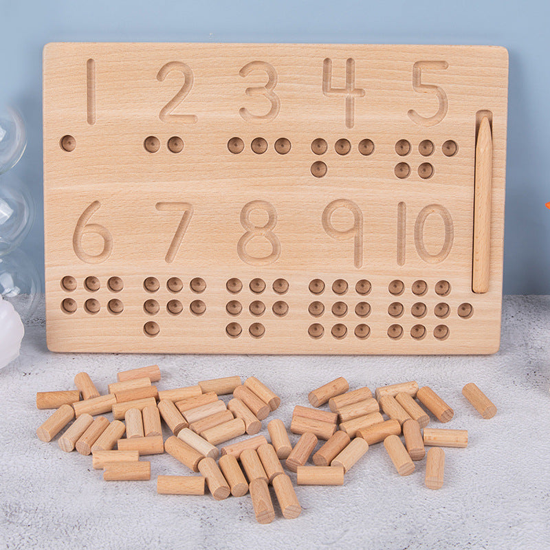 Wooden Montessori Toys Digital Counting Board Educational Toy