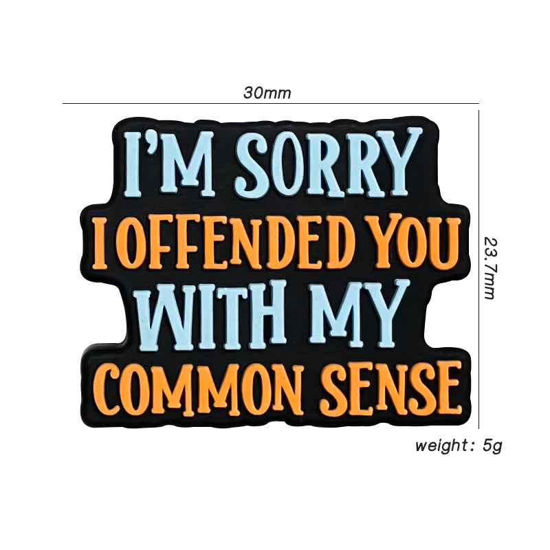 20Pcs Silicone Focal Beads English Alphabet Quotations Printed Text Design 2