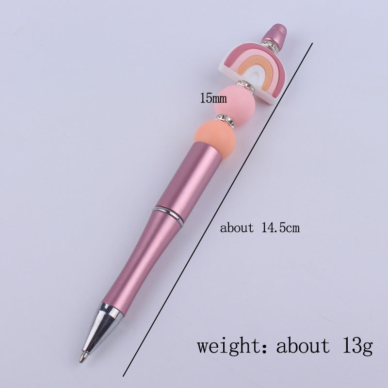 Rainbow Silicone Beaded Pens Ballpoint Pen Office School Supplies 5