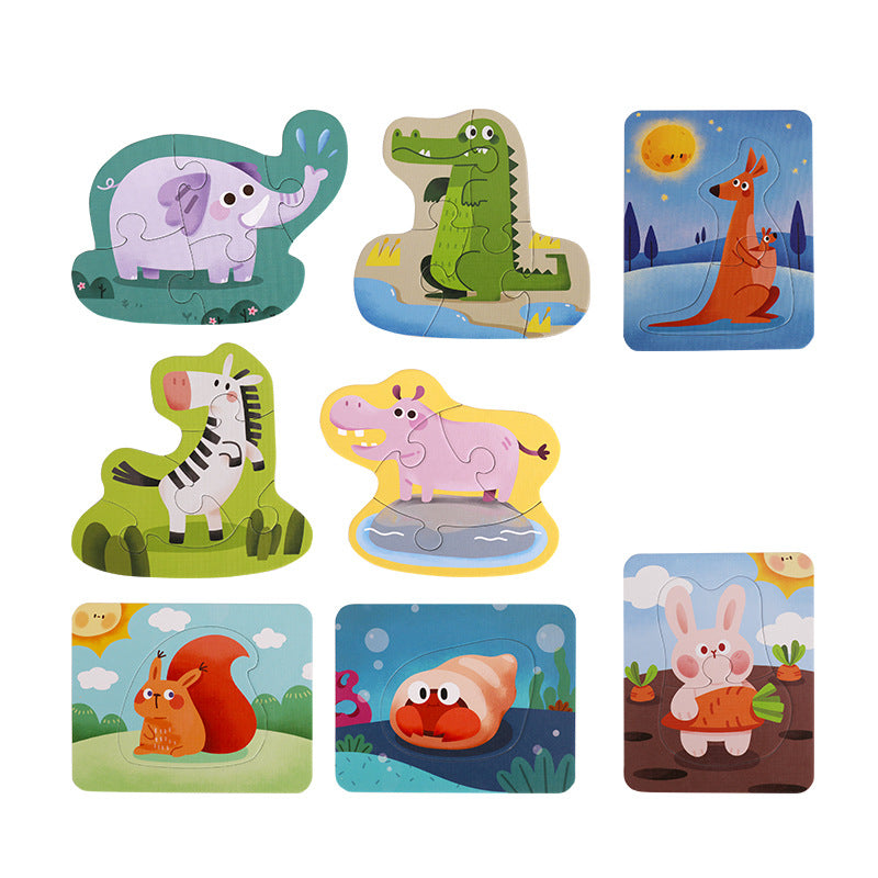 Animal Paper Puzzle Montessori Toys Educational Toy for Kids