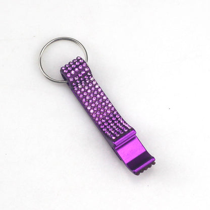 Rhinestone Bottle Opener Functional Aluminum Alloy Keychain 11