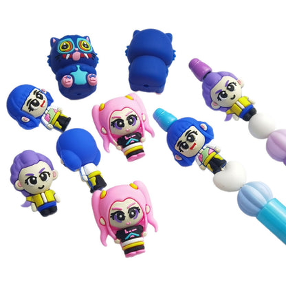 20Pcs Silicone 3D Focal Beads Witch Hunter Cartoon Character Set 4