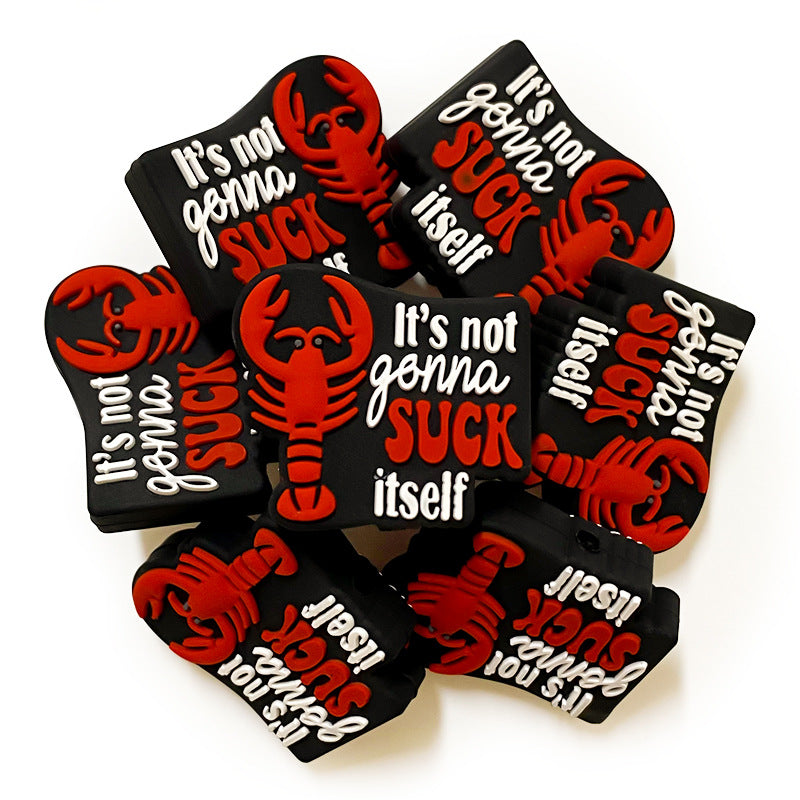 20Pcs Silicone Focal Beads Red Shrimp Holding Claw Design 4