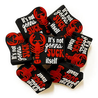 20Pcs Silicone Focal Beads Red Shrimp Holding Claw Design 4