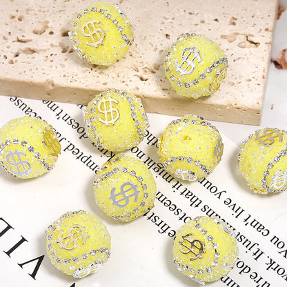 5pcs 19mm Dollar Bill Rhinestone Beads DIY Jewelry Making 11