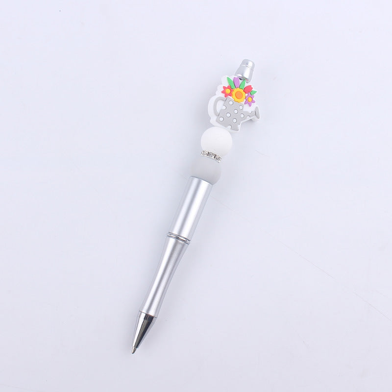 Flower Vase Room Silicone Beaded Pens Colorful Handmade Office Pen 9