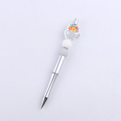 Flower Vase Room Silicone Beaded Pens Colorful Handmade Office Pen 9