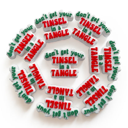 20Pcs Silicone Focal Beads Don t Get Your Tinsel In A Tangle Printed Text 3