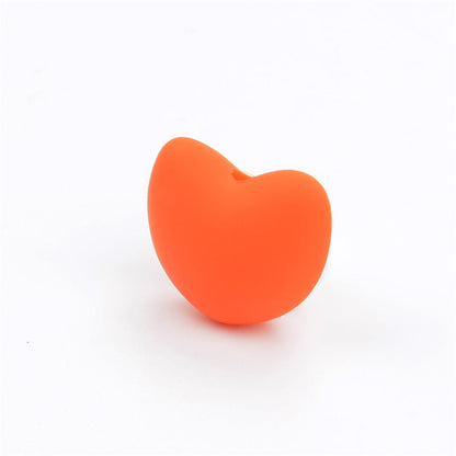 20pcs Silicone Focal Beads Heart Shaped Smooth Surface 10