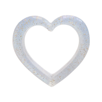 10pcs Circle Love Heart Silicone Beads Glitter Finish 5