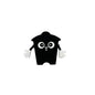 Silicone 3D Focal Beads Black Trash Can Front Facing with White Hands 6