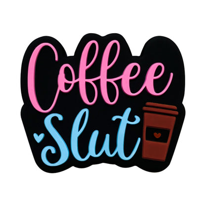 20Pcs Silicone Focal Beads Coffee Cup with Script Text 6