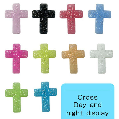 20Pcs Silicone Focal Beads Bow Cross Solid Luminous Design