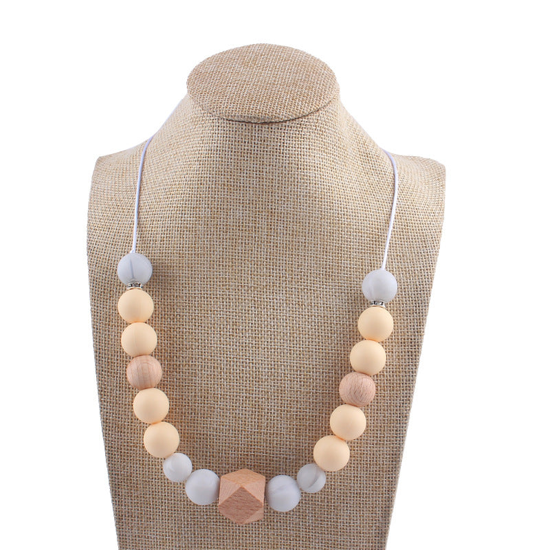 Octagon Silicone Bead Necklace Adjustable Perimeter 61-70cm 8