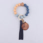 MAMA Tag Silicone Bead Wristlet Keychain with Tassel Charm 13
