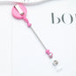 Retractable Beaded ID Keychain Plastic Retractable Badge Holder 21