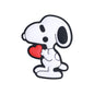 20pcs Silicone Focal Beads White Dog Holding Red Heart
