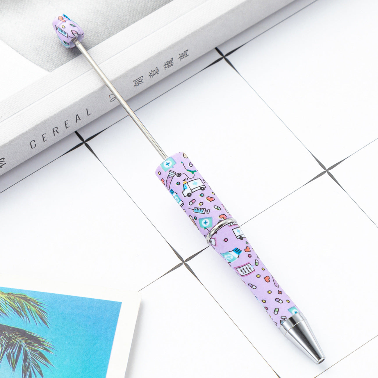 DIY Nurses Festival Multicolor Plastic Printed Beadable Ballpoint Pen 13