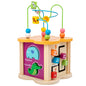 Wooden Bead Maze Educational Activity Cube Montessori Toy 4
