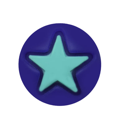 50pcs 15mm Heart Star Silicone Beads Solid Color 25