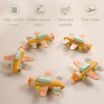 Wooden Small Aircraft Model Educational Toy 3