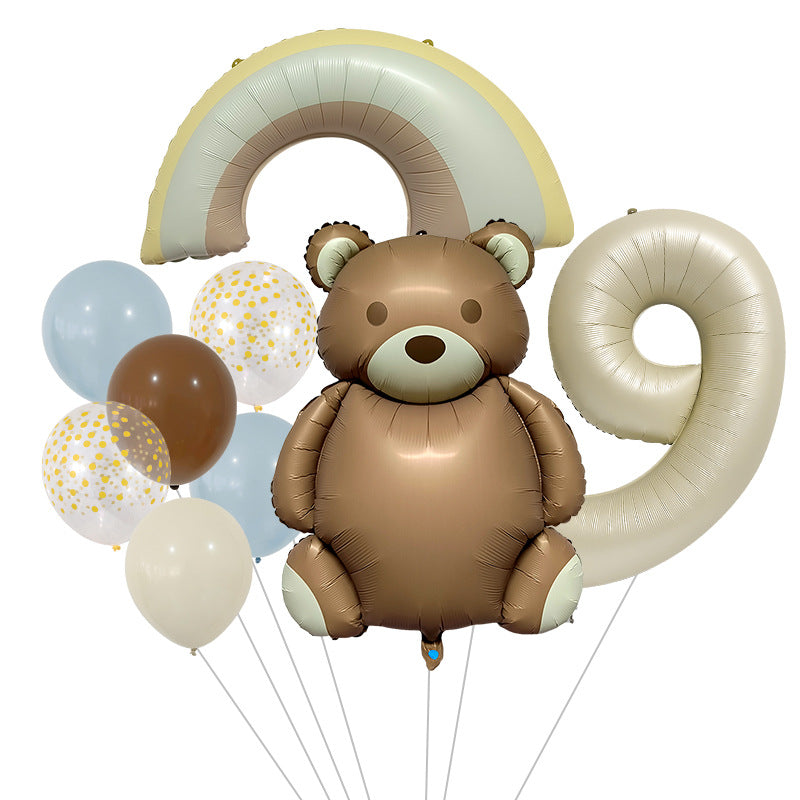 Teddy Bear Foil Balloon Set Birthday Party Decoration 20x15cm 11