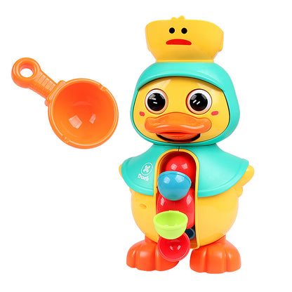 Duck Rotating Waterwheel Bath Toy with Spoon for Toddlers