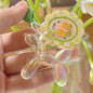 Balloon Dog PVC Keychain with Flower Charm Heart Clasp 3