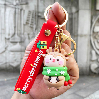 Cartoon Snowman PVC Keychain Christmas Holiday Charm 16