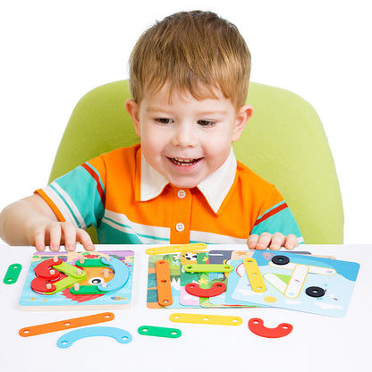Wooden Shape Column Montessori Toys Educational Toy for Kids 2
