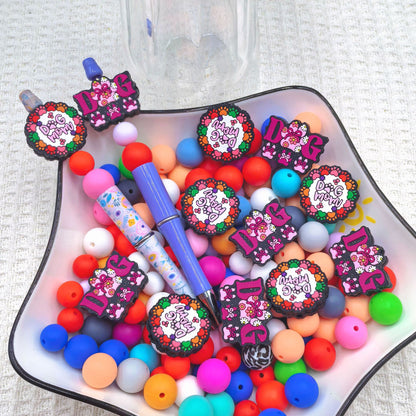 20Pcs Silicone Focal Beads Color Dog Claw Card Design
