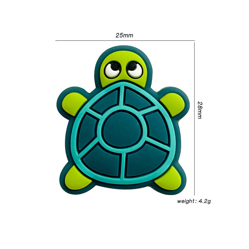 20pcs Silicone Turtle Focal Beads Side Profile 2