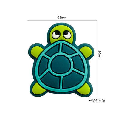 20pcs Silicone Turtle Focal Beads Side Profile 2