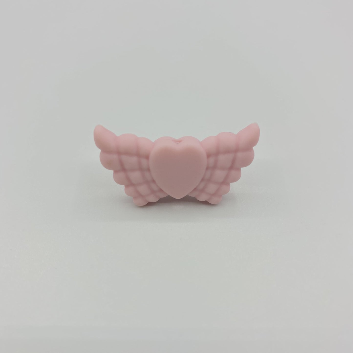 20pcs Silicone Focal Beads Wing Shape with Heart Center 31