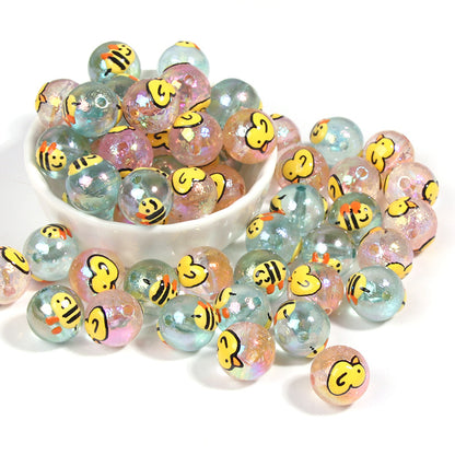 10pcs 16mm Bee Duck Acrylic Beads Transparent DIY Bracelet Making