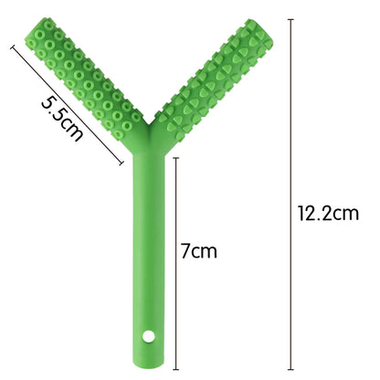 Orthodontic Y Shaped Silicone Teether Toy for Babies 7