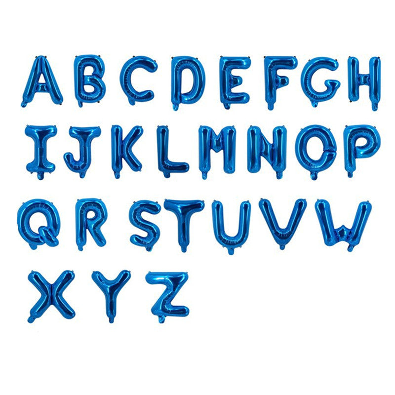 Blue Letter Foil Balloons Party Decoration 16 Inch 50pcs