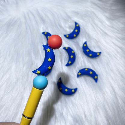 20Pcs Silicone 3D Focal Beads Stars Moon Sun Smiling Faces 7