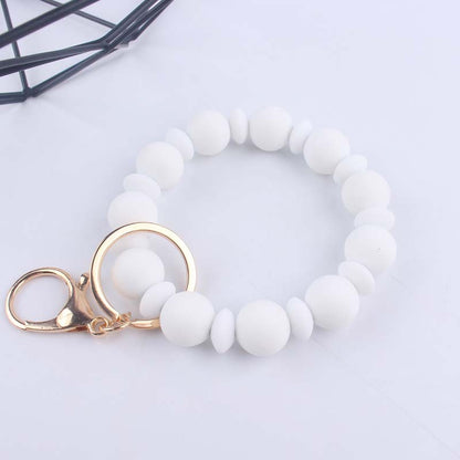 Silicone Bead Wristlet Keychain Loop with Lobster Clasp 9