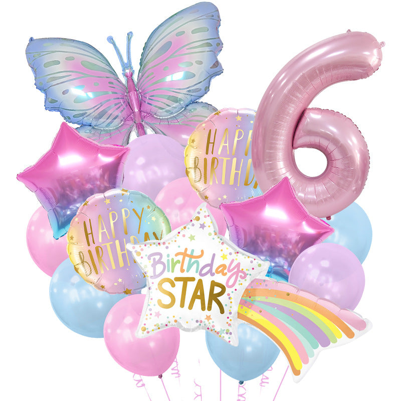Butterfly Meteor Foil Balloon Set Holiday Party Decoration 10