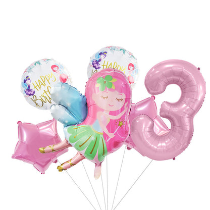 Elf Fairy Princess Foil Balloon Set Birthday Party Decoration 6