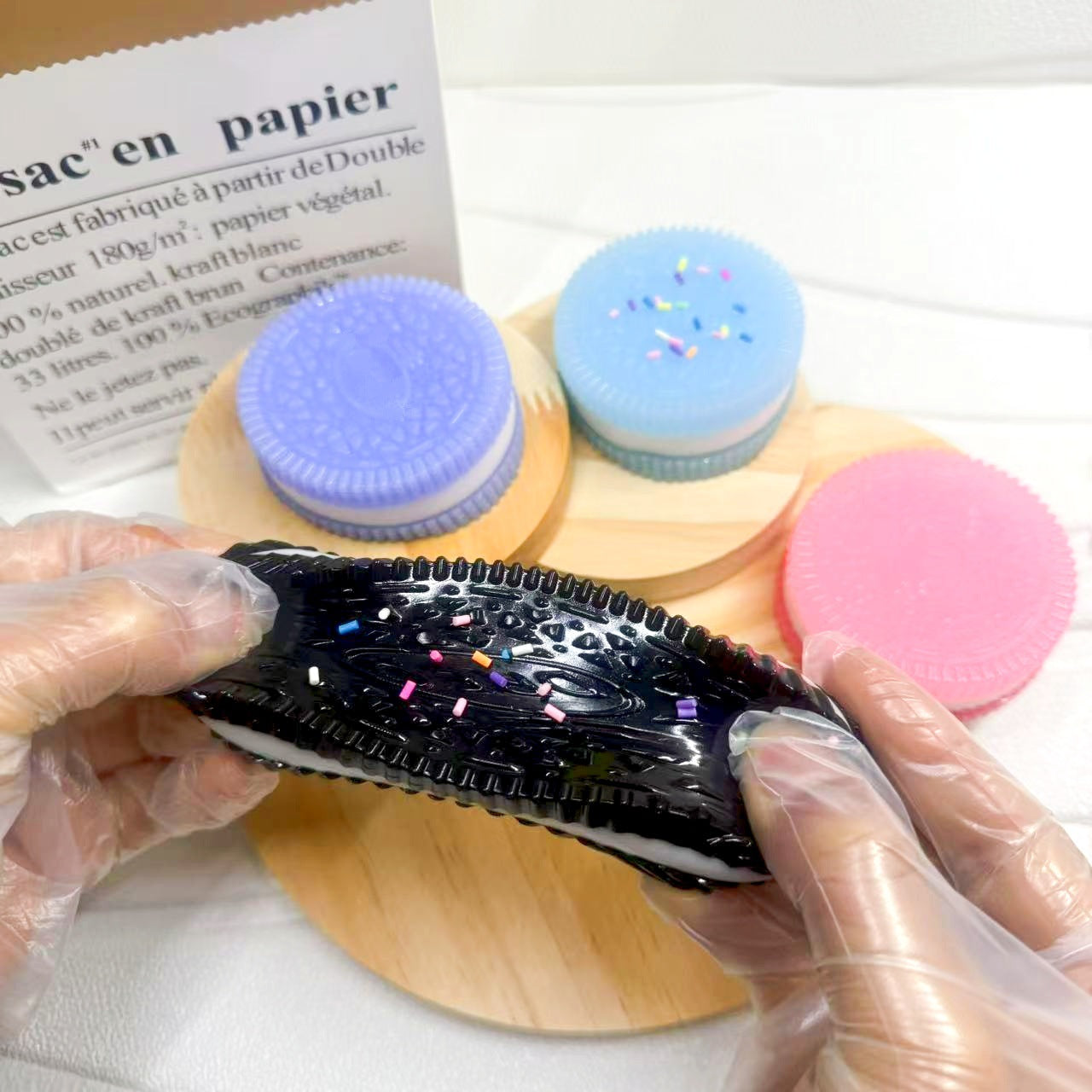 TPR Oreo Squishy Toy Stress Relief Sensory Squeeze Toy 3