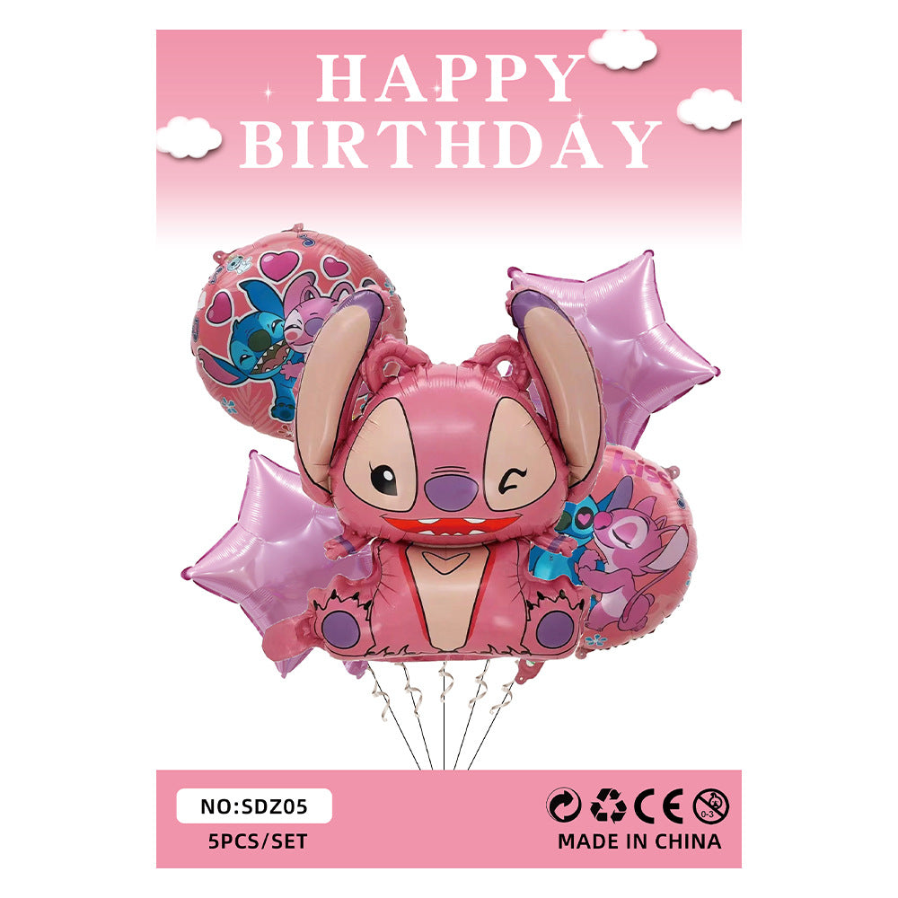 Lilo Stitch Foil Balloon Set Children's Birthday Party Decoration 5pcs 8pcs 9