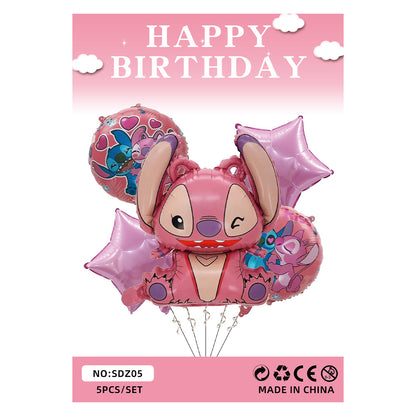 Lilo Stitch Foil Balloon Set Children's Birthday Party Decoration 5pcs 8pcs 9